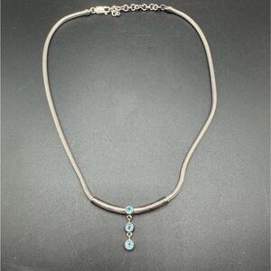 Elegant Silver Necklace with Blue Accents